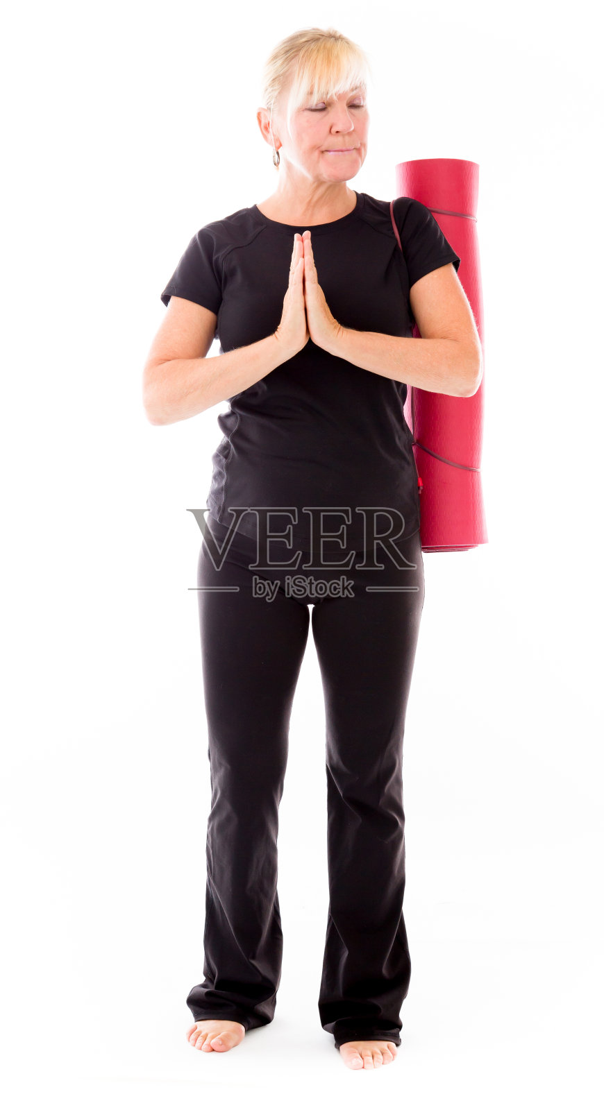 模型孤立在普通背景下祈祷许愿照片摄影图片