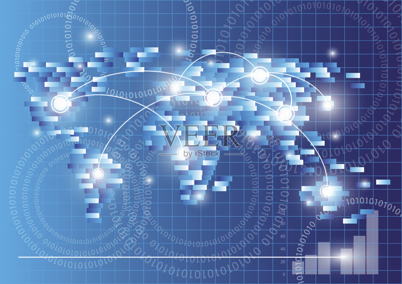 地图和全球传播概念插画图片素材