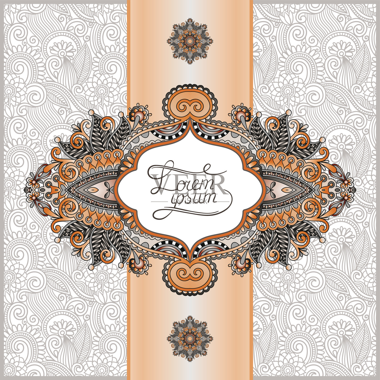 不寻常的花卉装饰模板与地方为您的文本插画图片素材