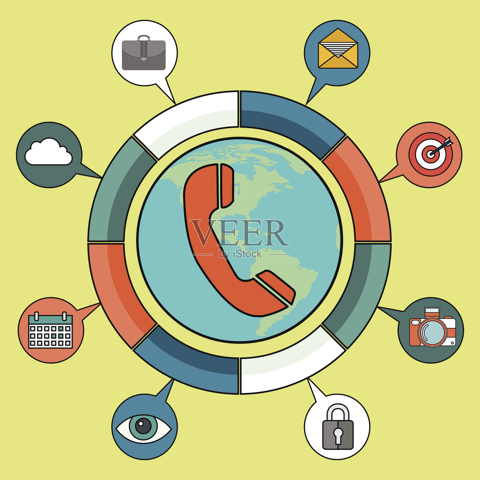 矢量联系我们概念插图插画图片素材