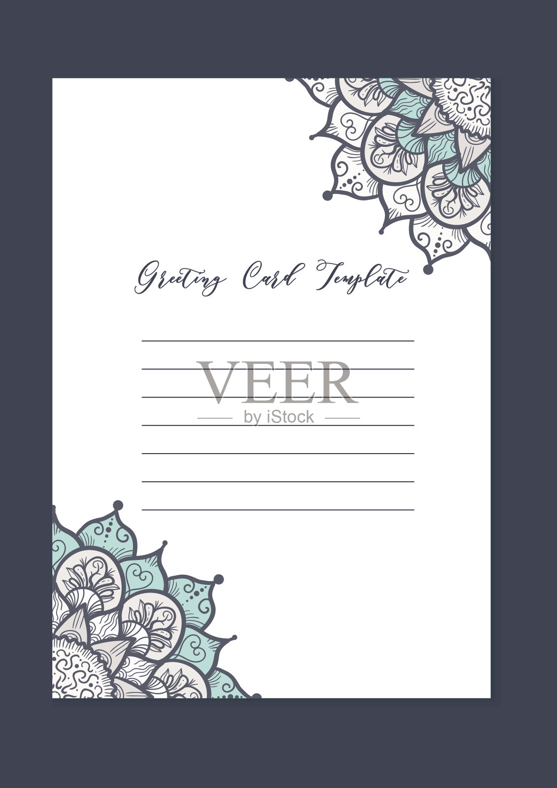 曼荼罗复古模板卡插画图片素材