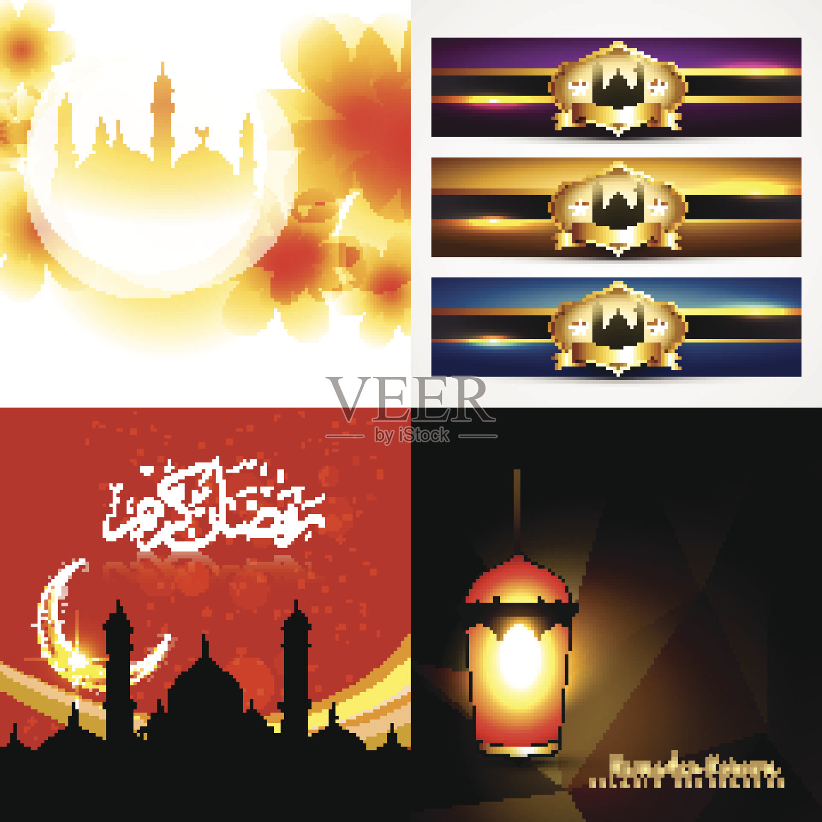 开斋节节日插画精美背景矢量合集插画图片素材