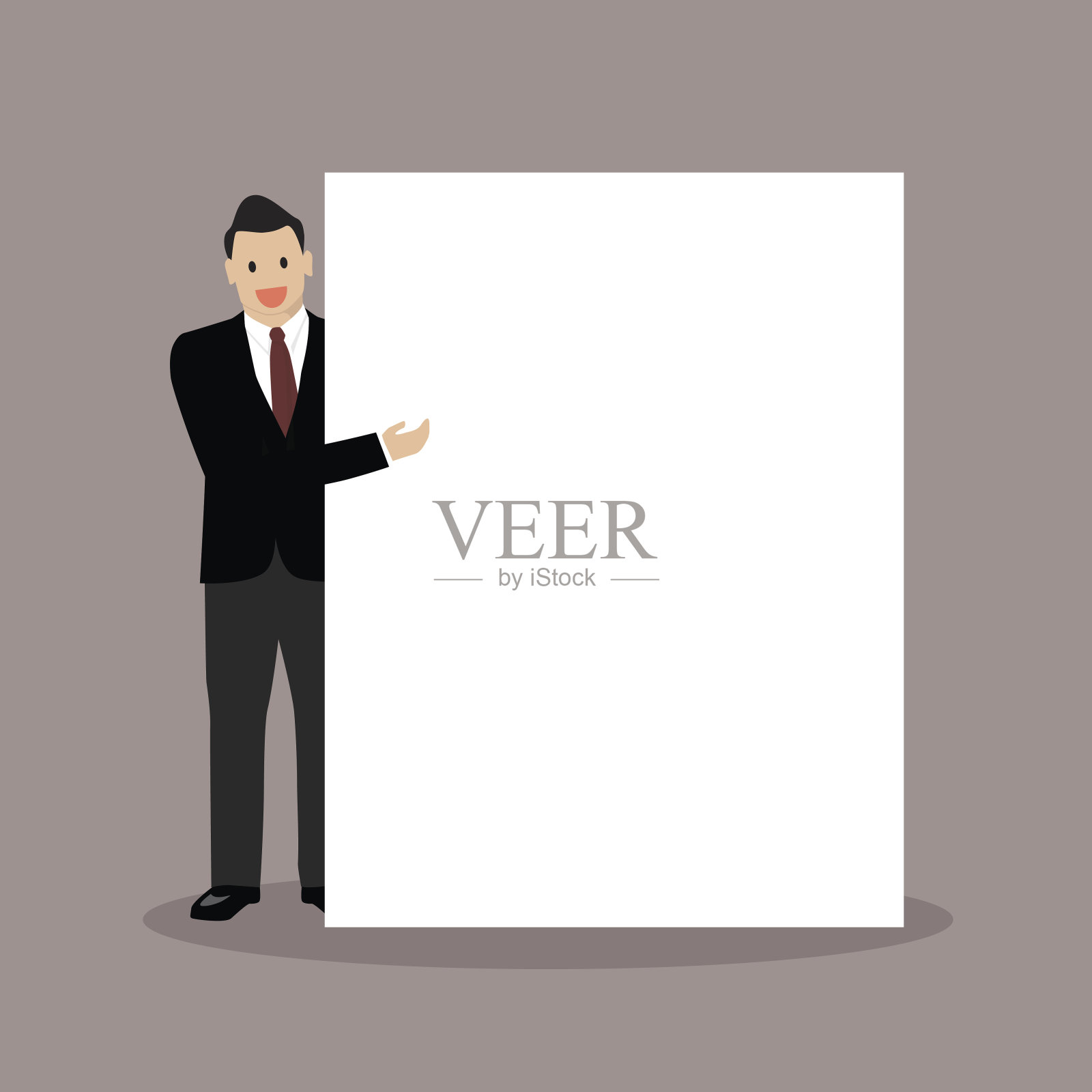 商人指着广告牌设计元素图片