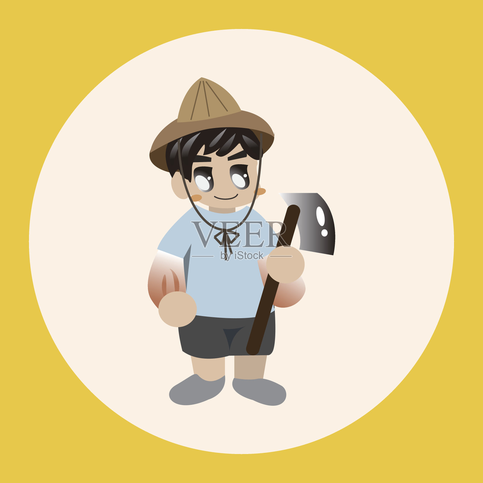 人主题农民元素插画图片素材