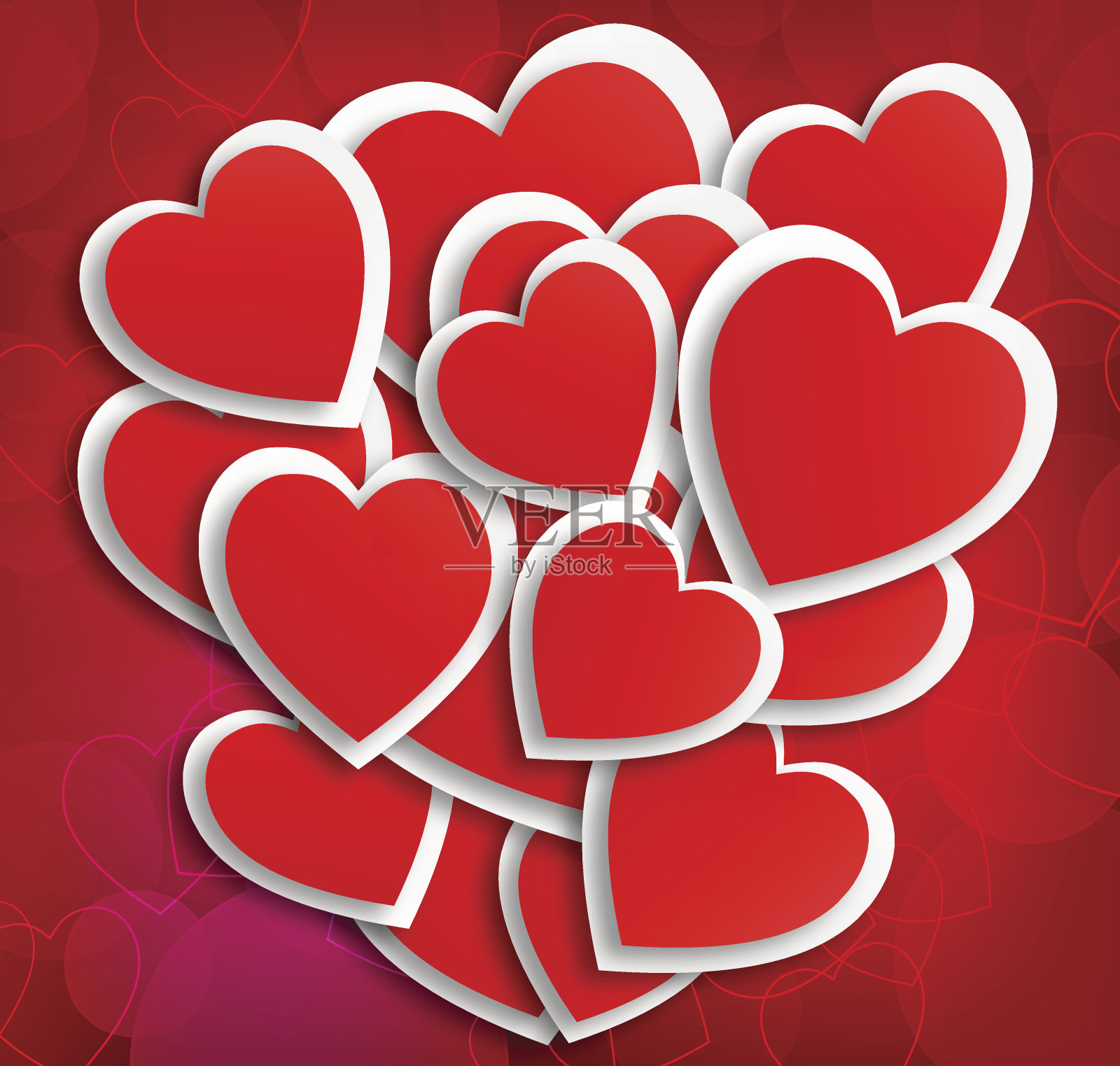 心的背景插画图片素材