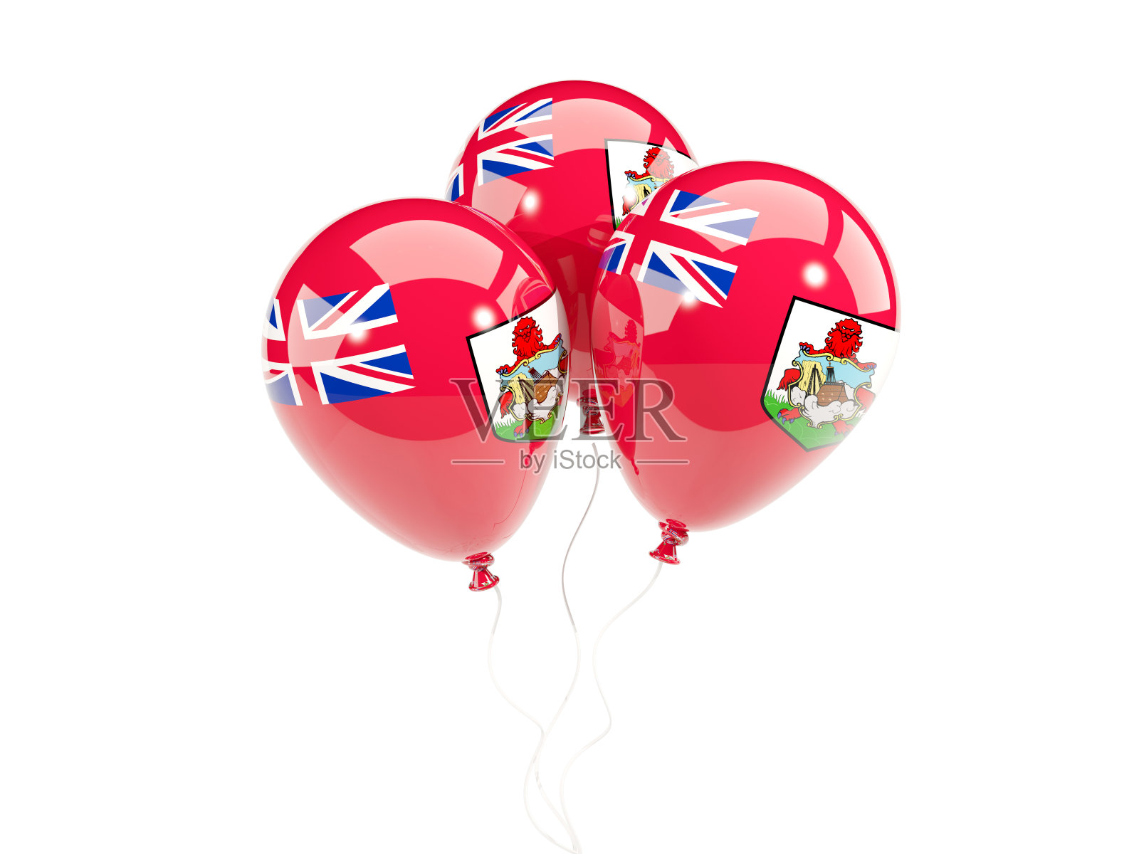 三个带有百慕大旗的气球照片摄影图片