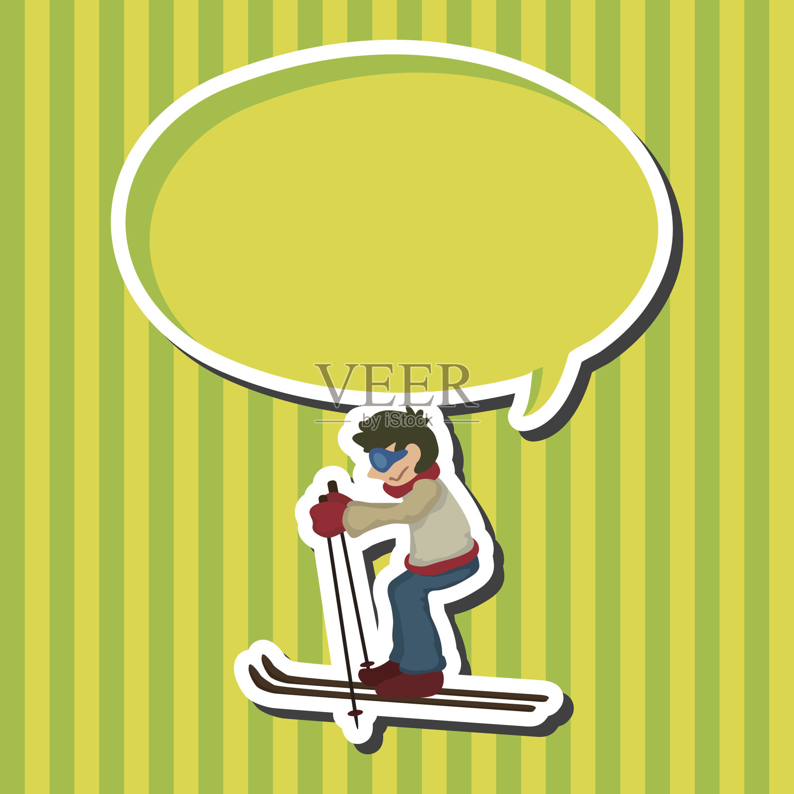 滑雪者主题元素插画图片素材