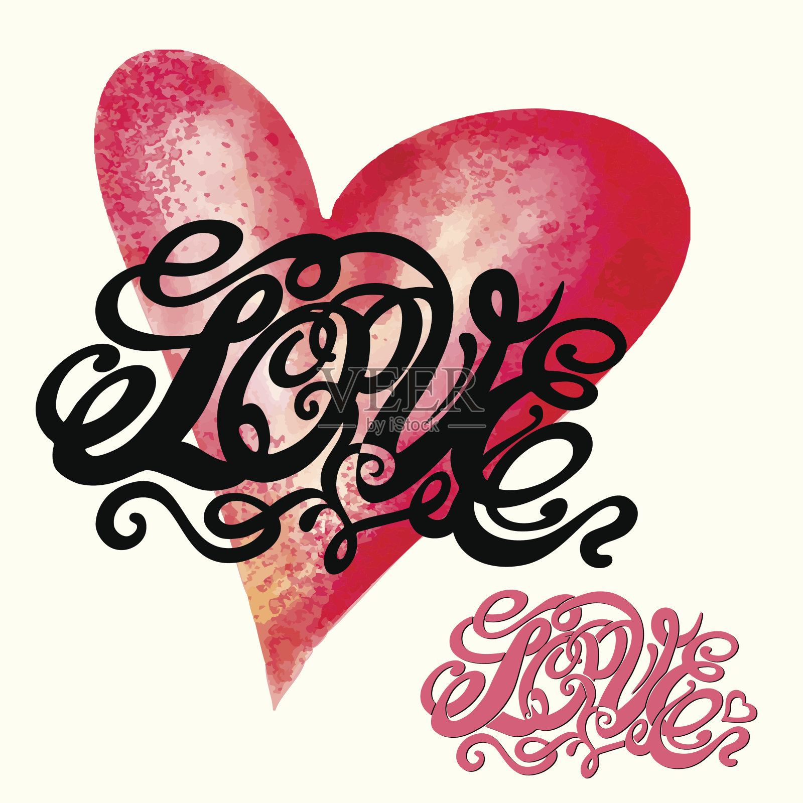 心形象征着爱和情人节的情书插画图片素材