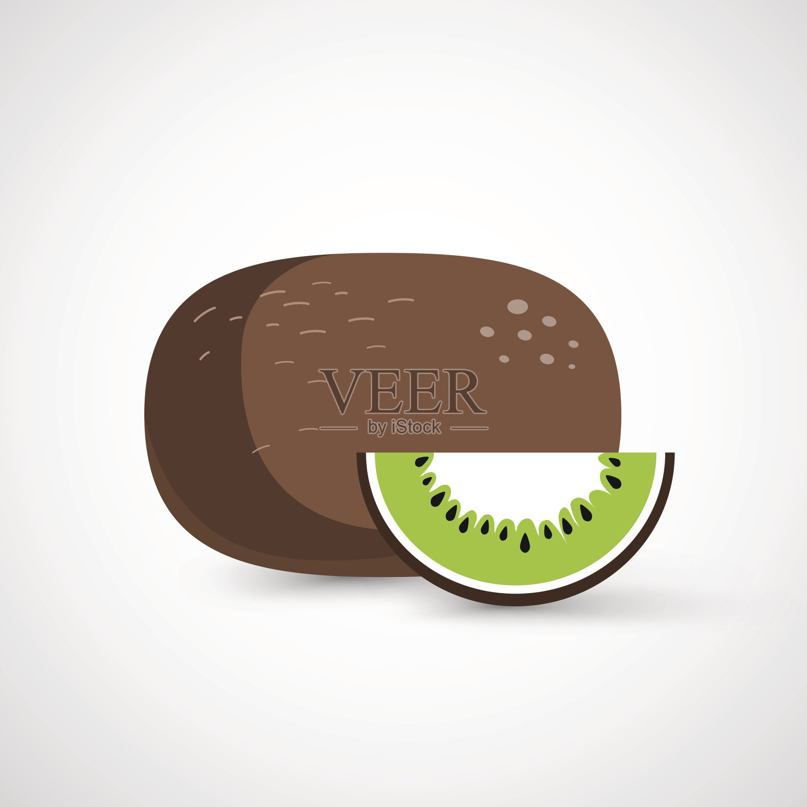 维可整个猕猴桃和他的切片设计元素图片