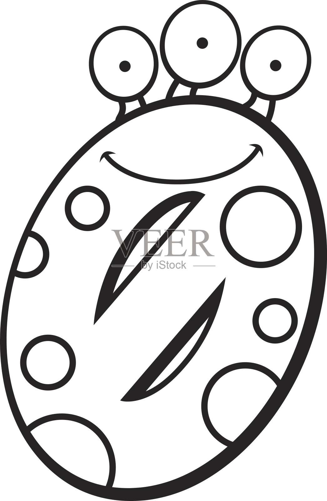 数字零的怪物插画图片素材