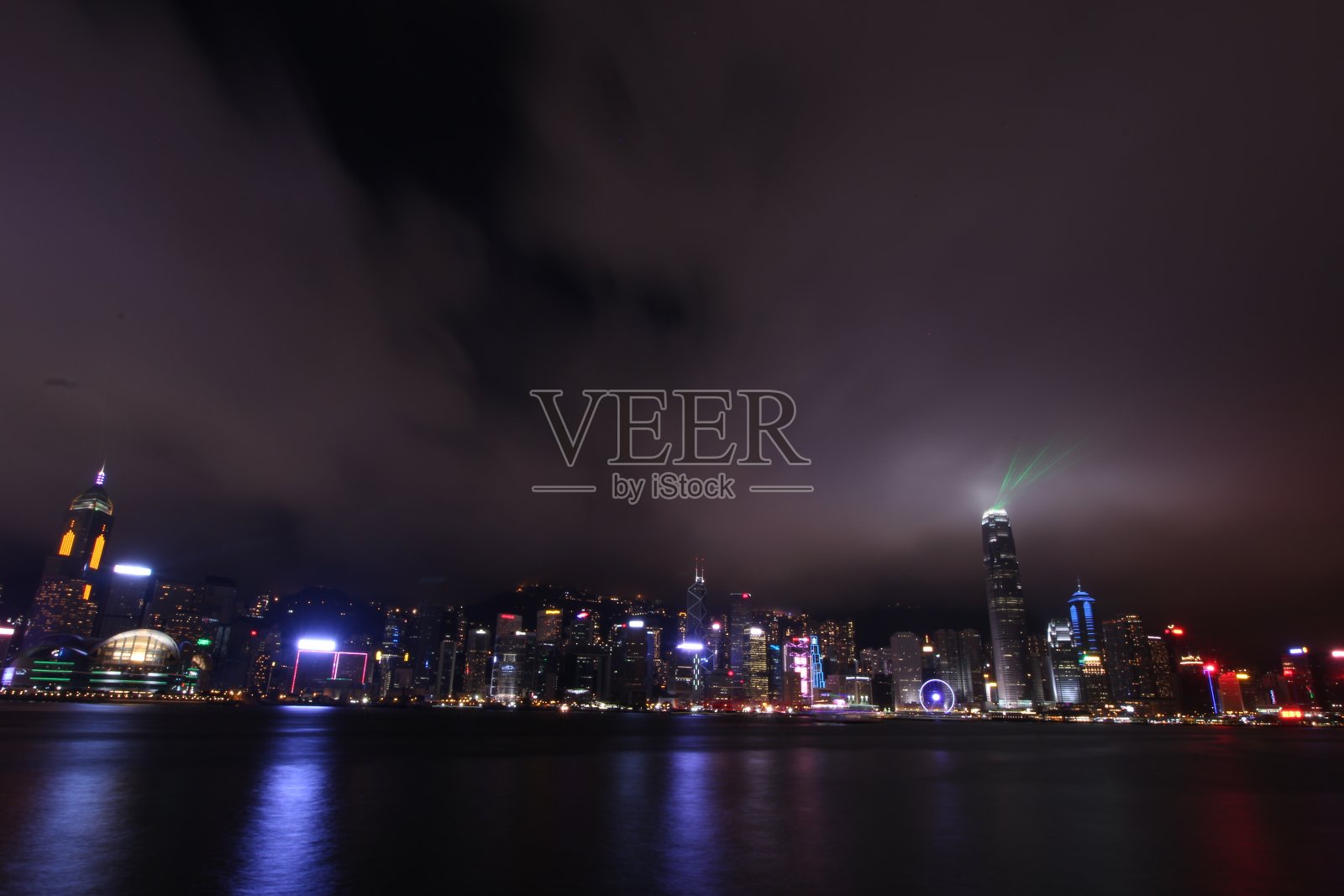 美丽的香港维多利亚港夜景照片摄影图片
