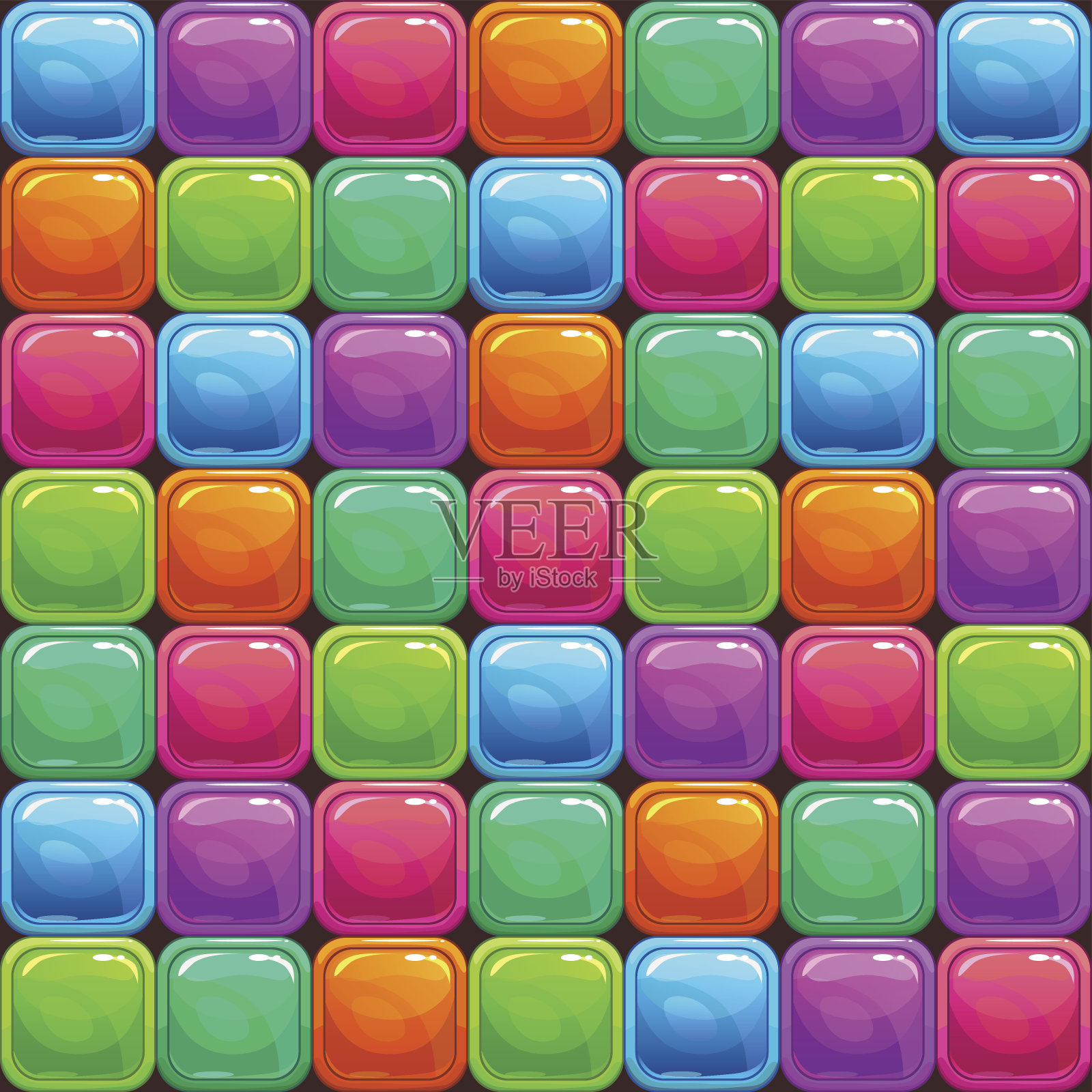 有趣的抽象多彩的无缝图案插画图片素材