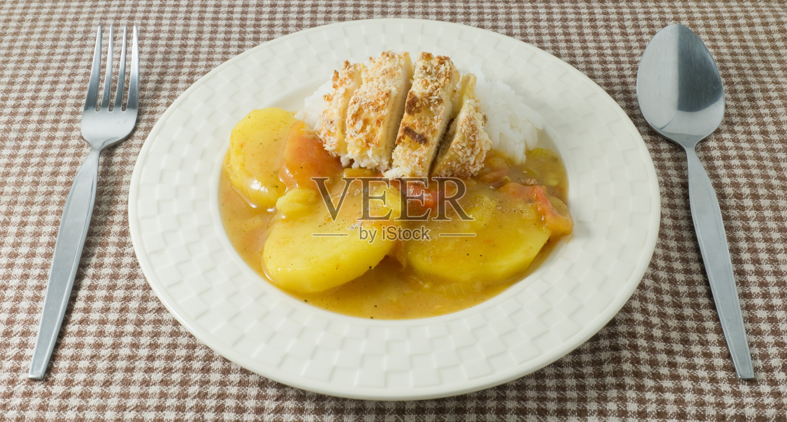 日本咖喱和猪排蒸饭照片摄影图片