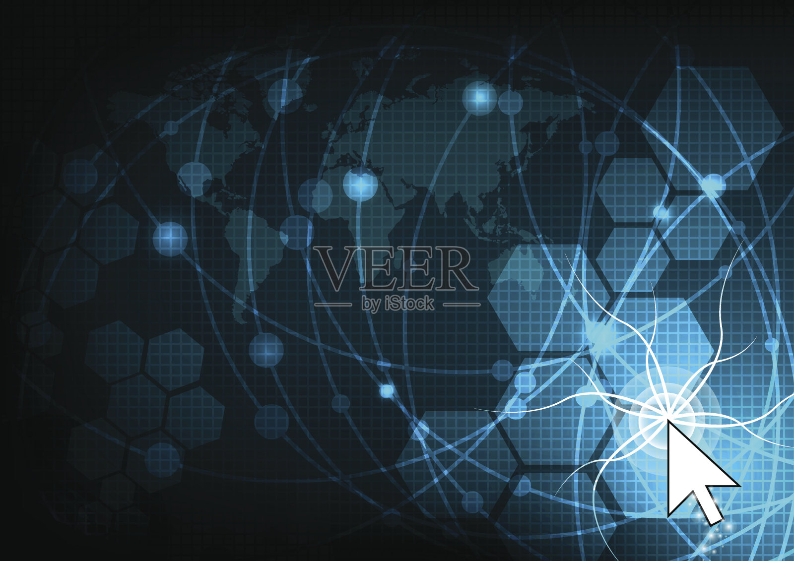 地图抽象技术插画图片素材