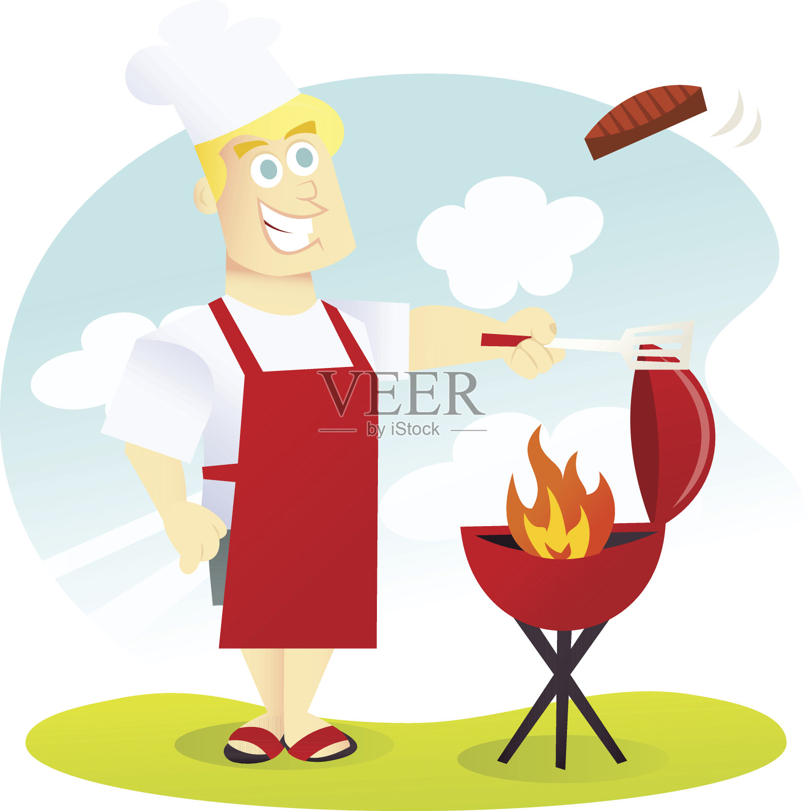 卡通烧烤爸爸设计元素图片