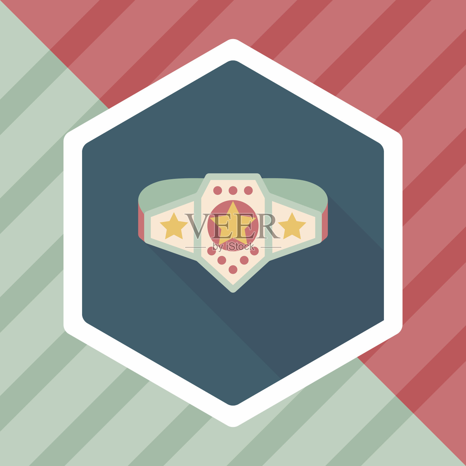 冠军带与长阴影平图标，eps10设计元素图片