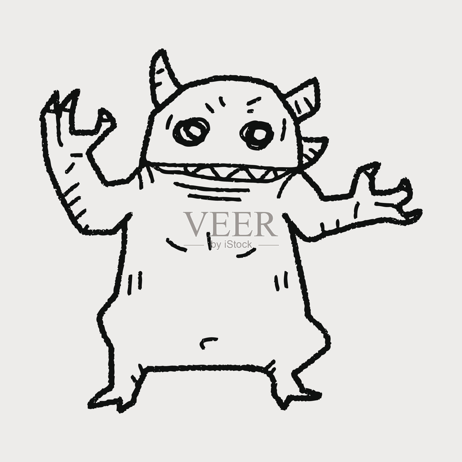 怪物涂鸦插画图片素材