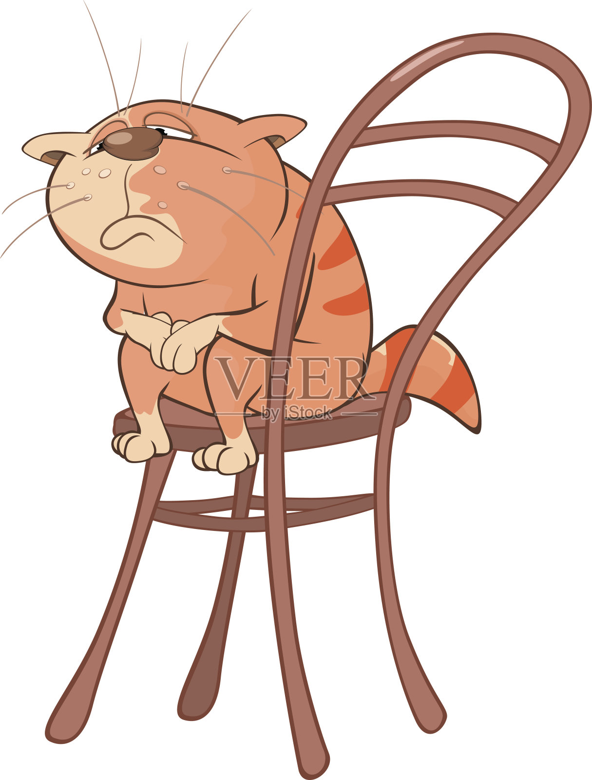 可爱的猫插图。卡通人物插画图片素材