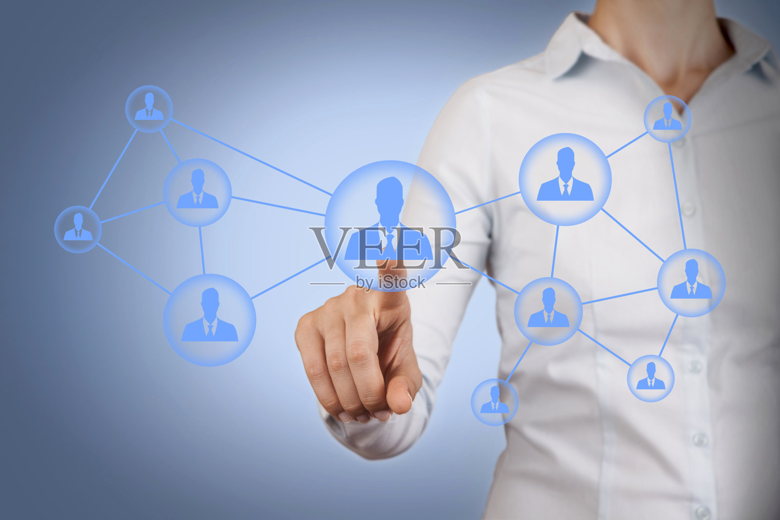 视觉屏幕上的通信连接点概念照片摄影图片