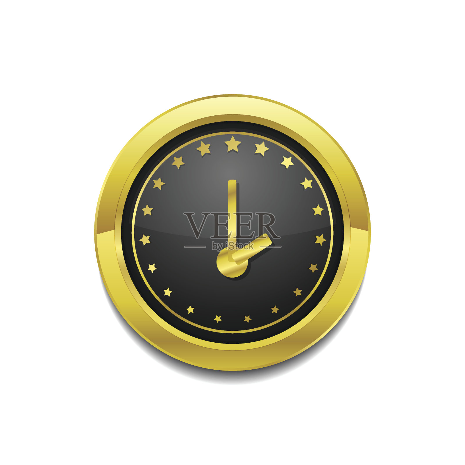 时钟圆形矢量金色Web图标按钮插画图片素材