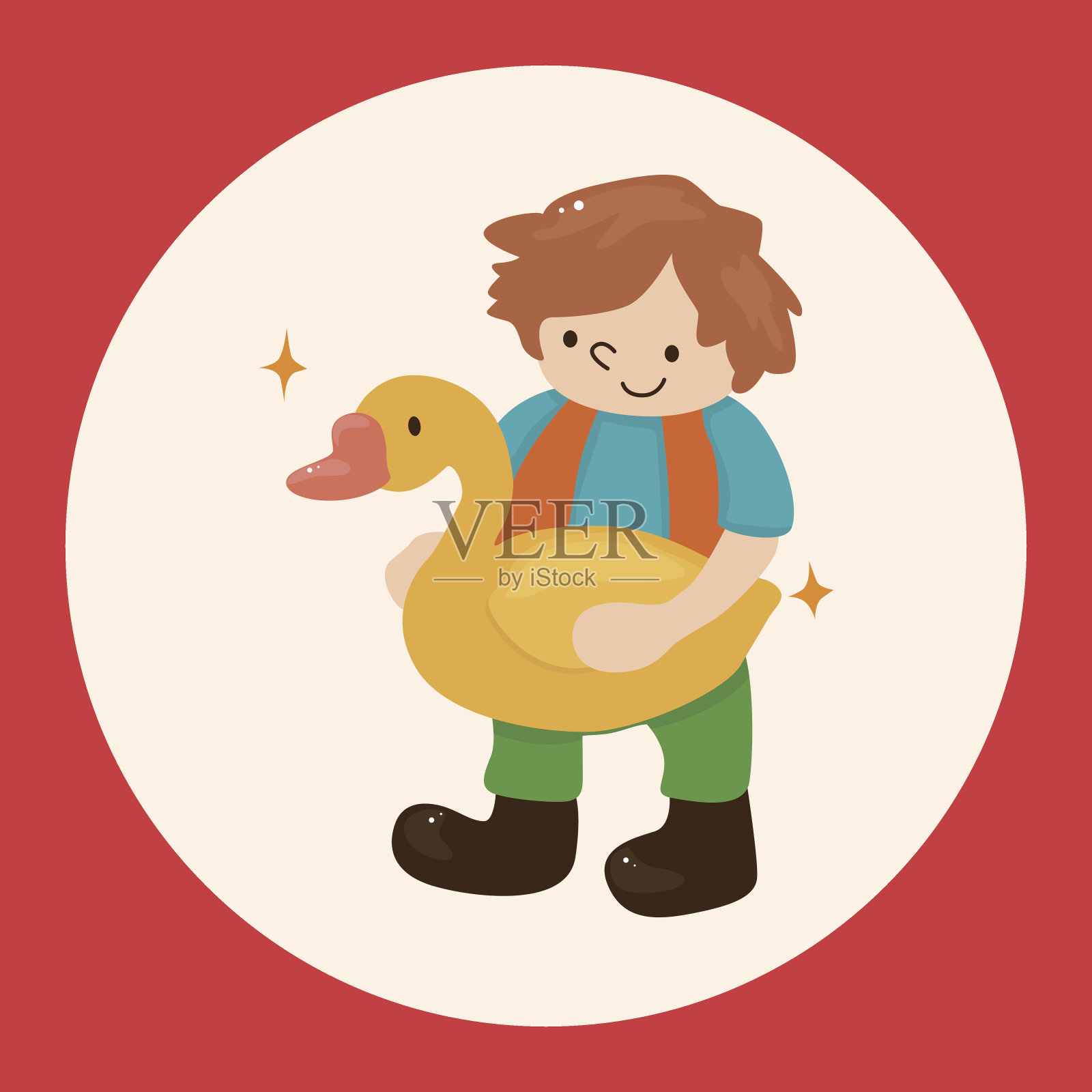 小男孩主题元素的金鹅设计元素图片