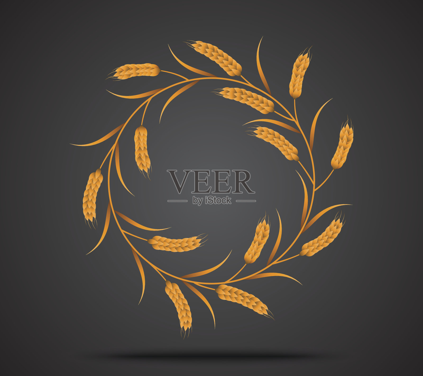 黄金小麦图标插画图片素材