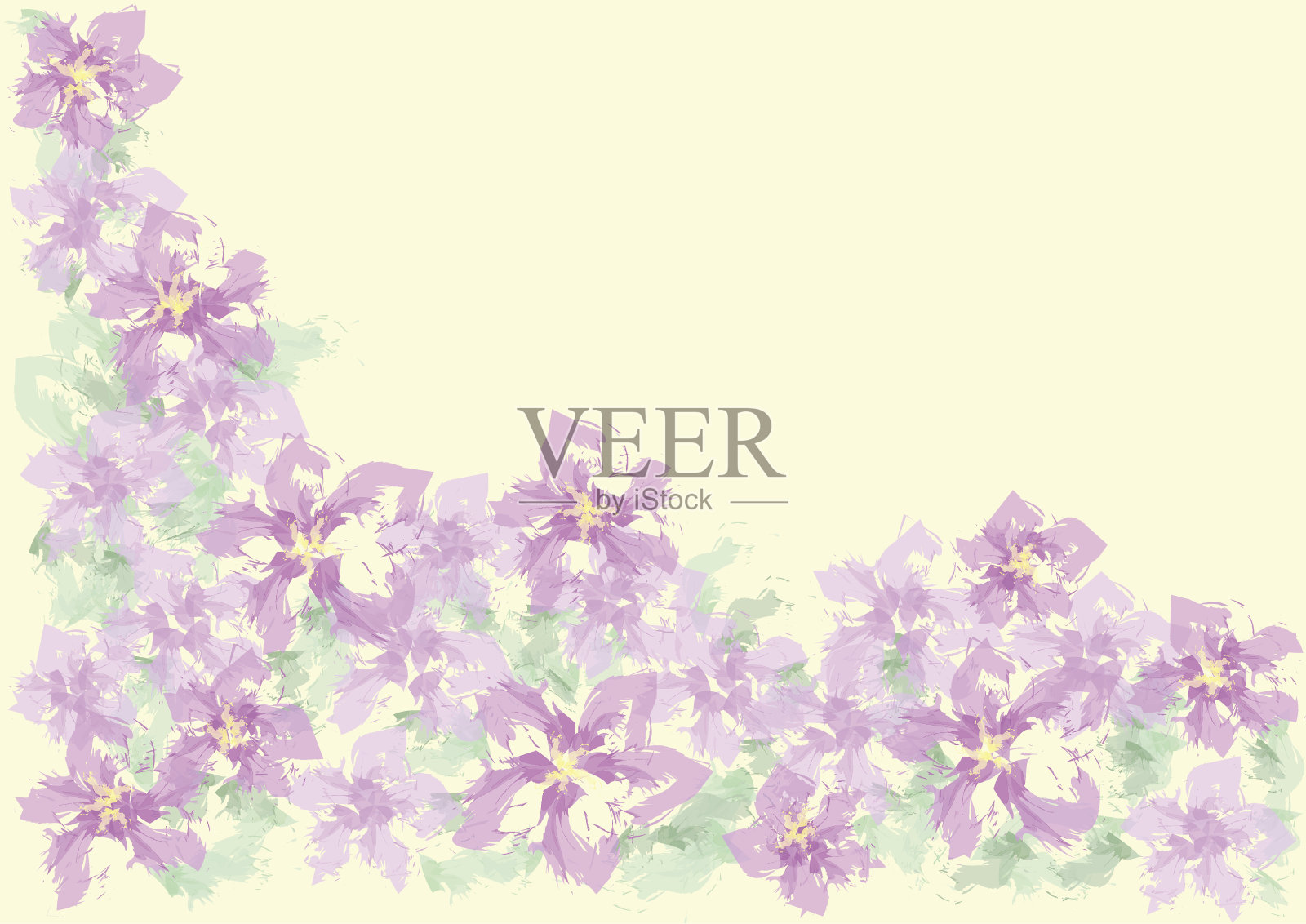 美丽的花背景，花型图案，清新可爱插画图片素材