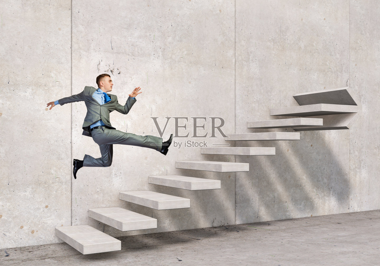 职业阶梯上升，混合媒体照片摄影图片