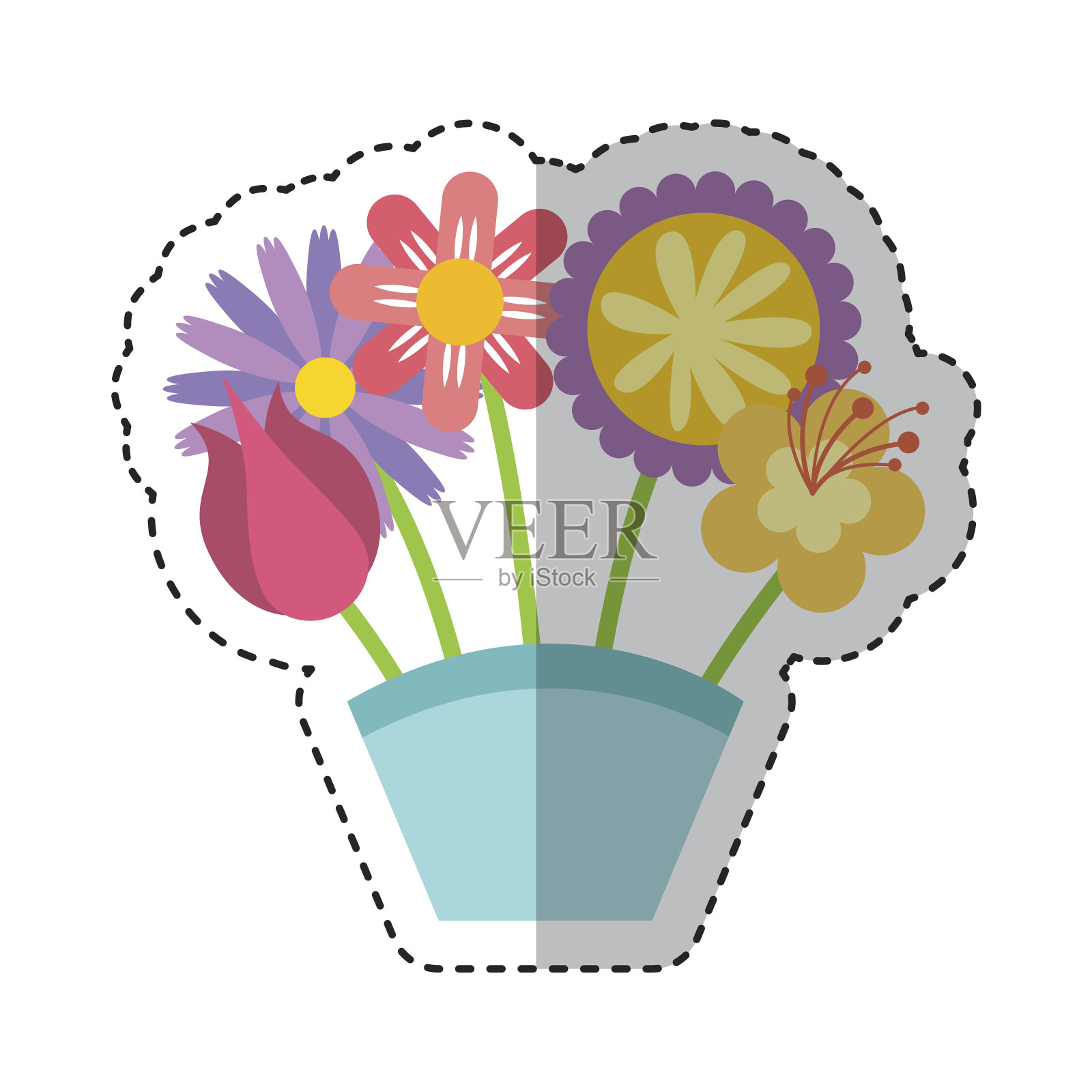 可爱的花束自然图标插画图片素材