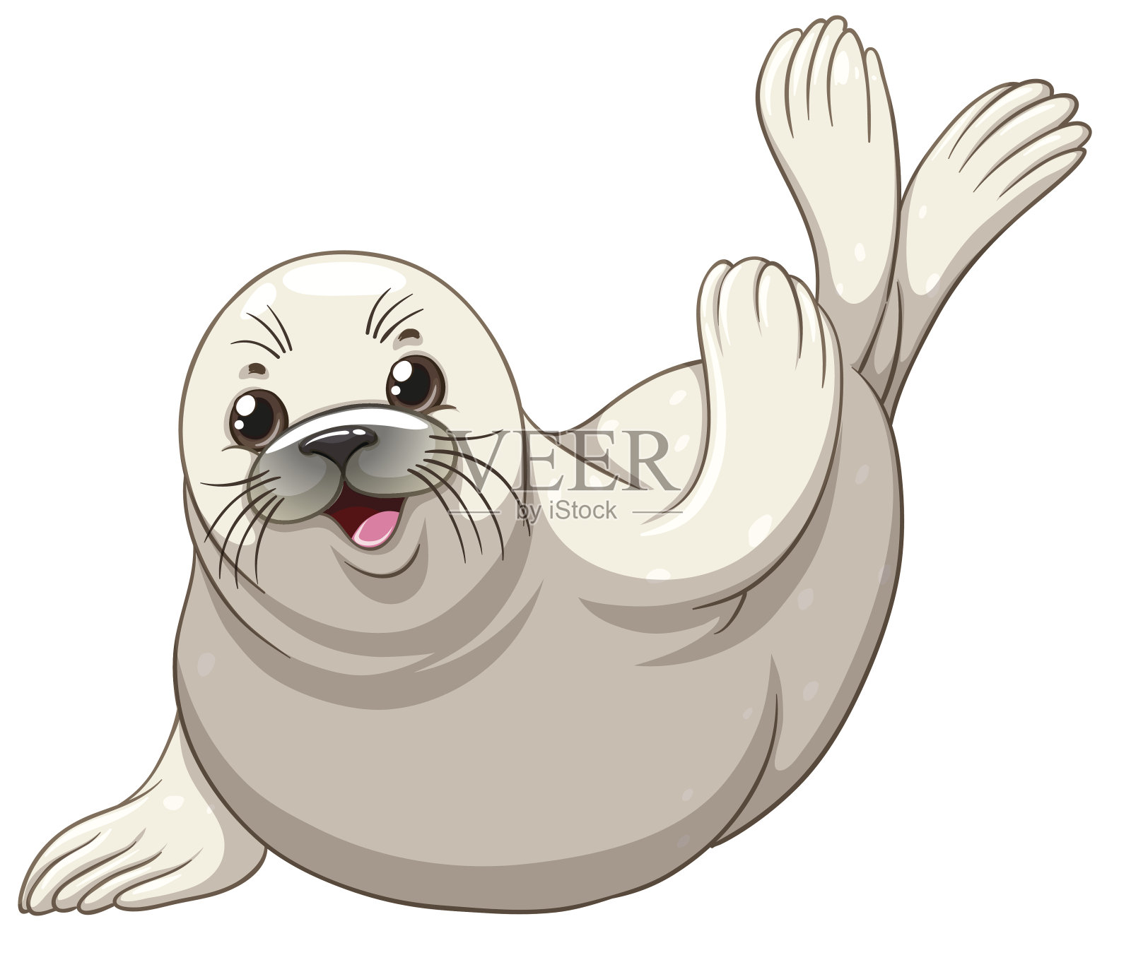 海豹用白色皮肤问候设计元素图片