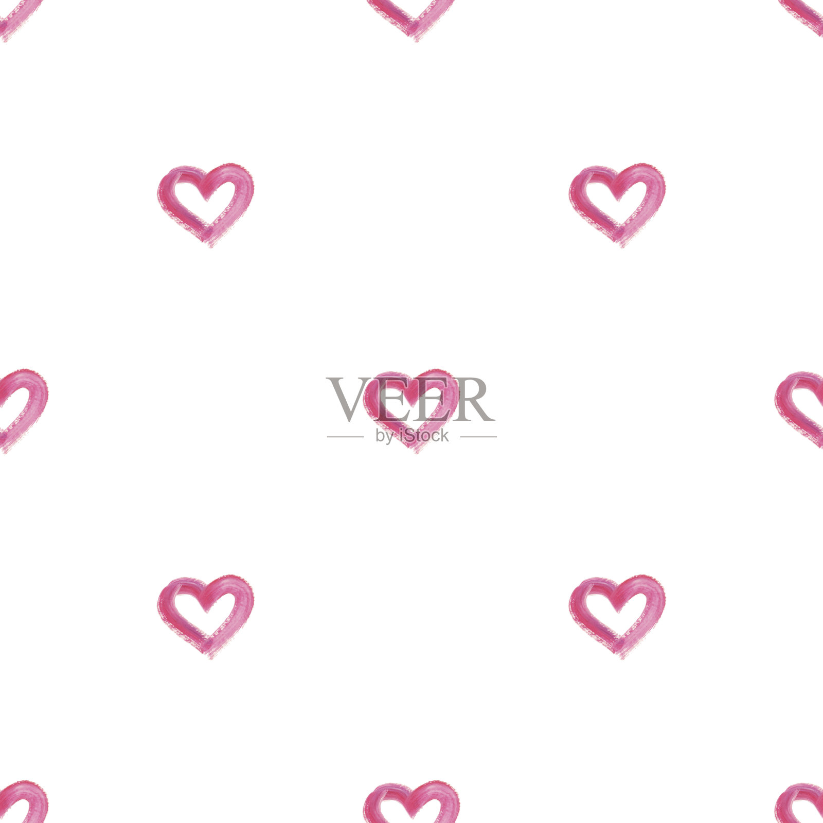 水彩手绘心。插画图片素材