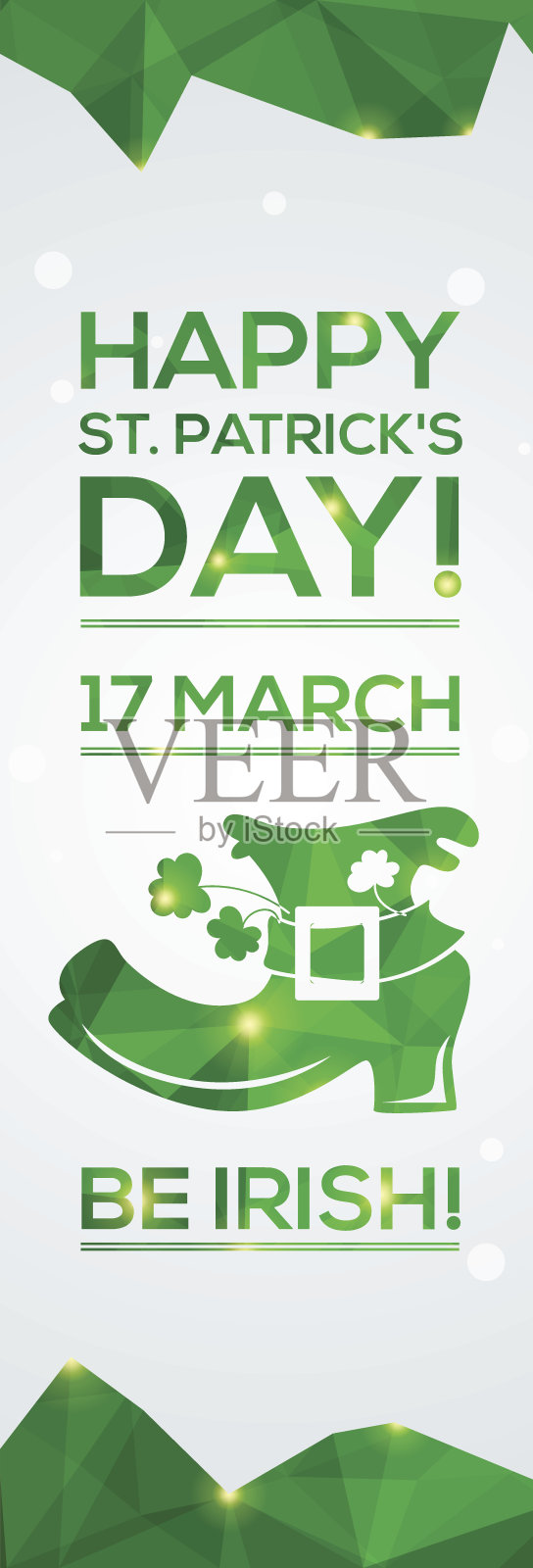 圣帕特里克节祝福卡。设计模板素材