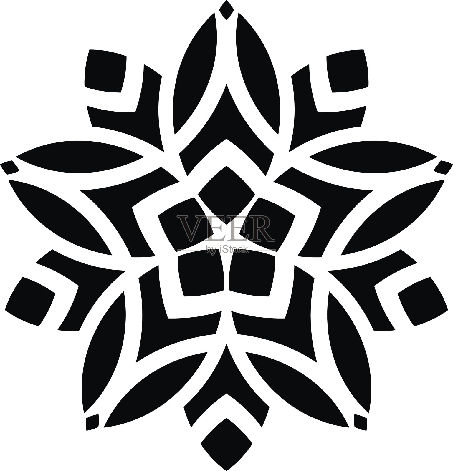 装饰曼荼罗花卉剪影插画图片素材