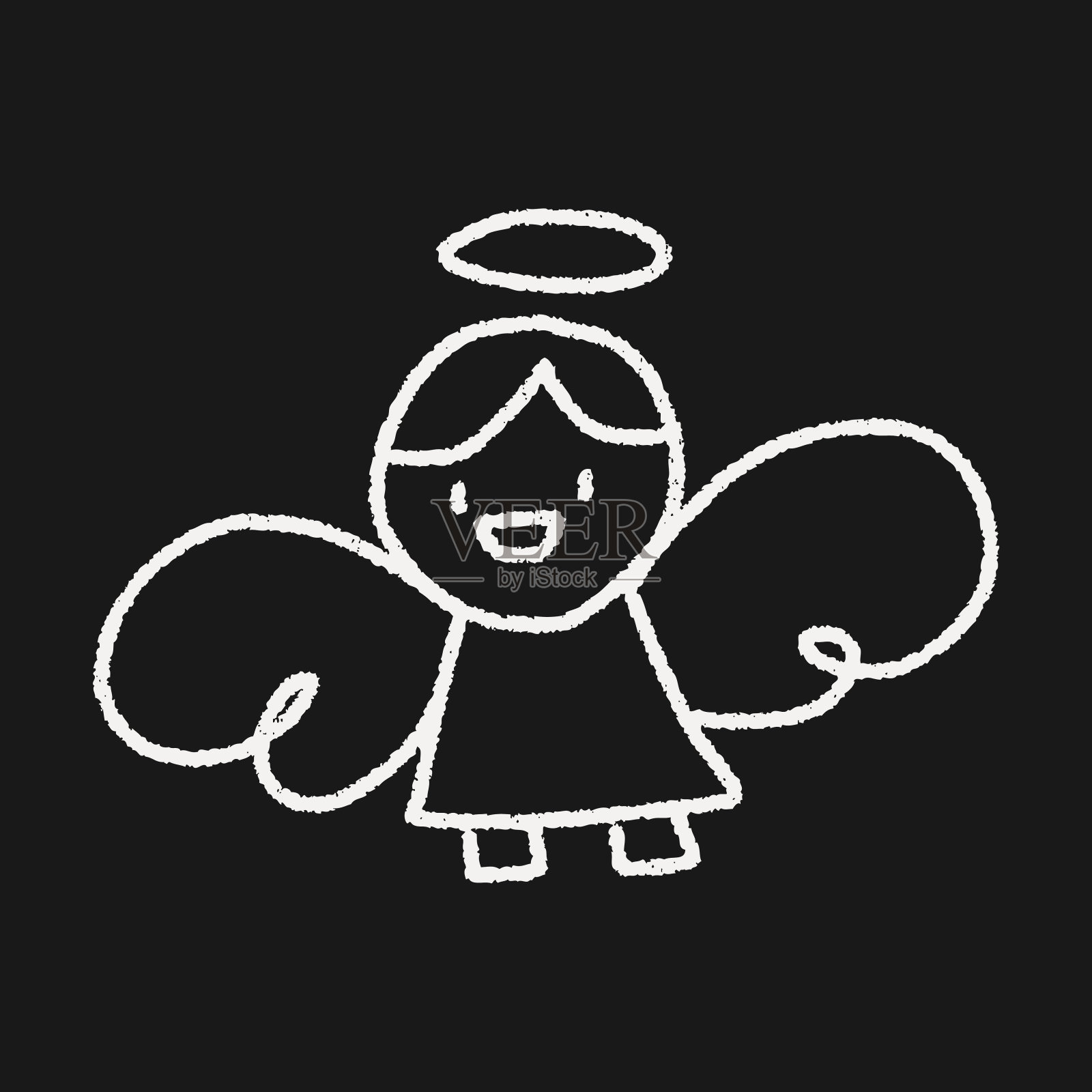 天使涂鸦画插画图片素材