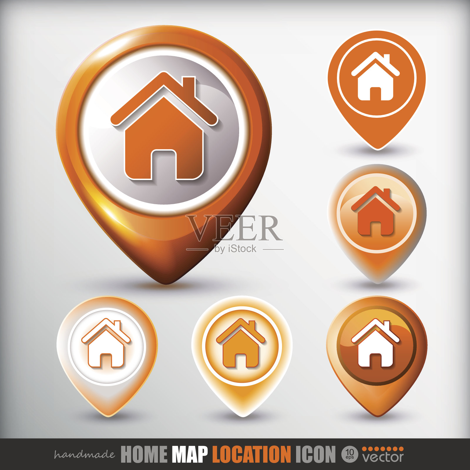 主地图位置图标。插画图片素材