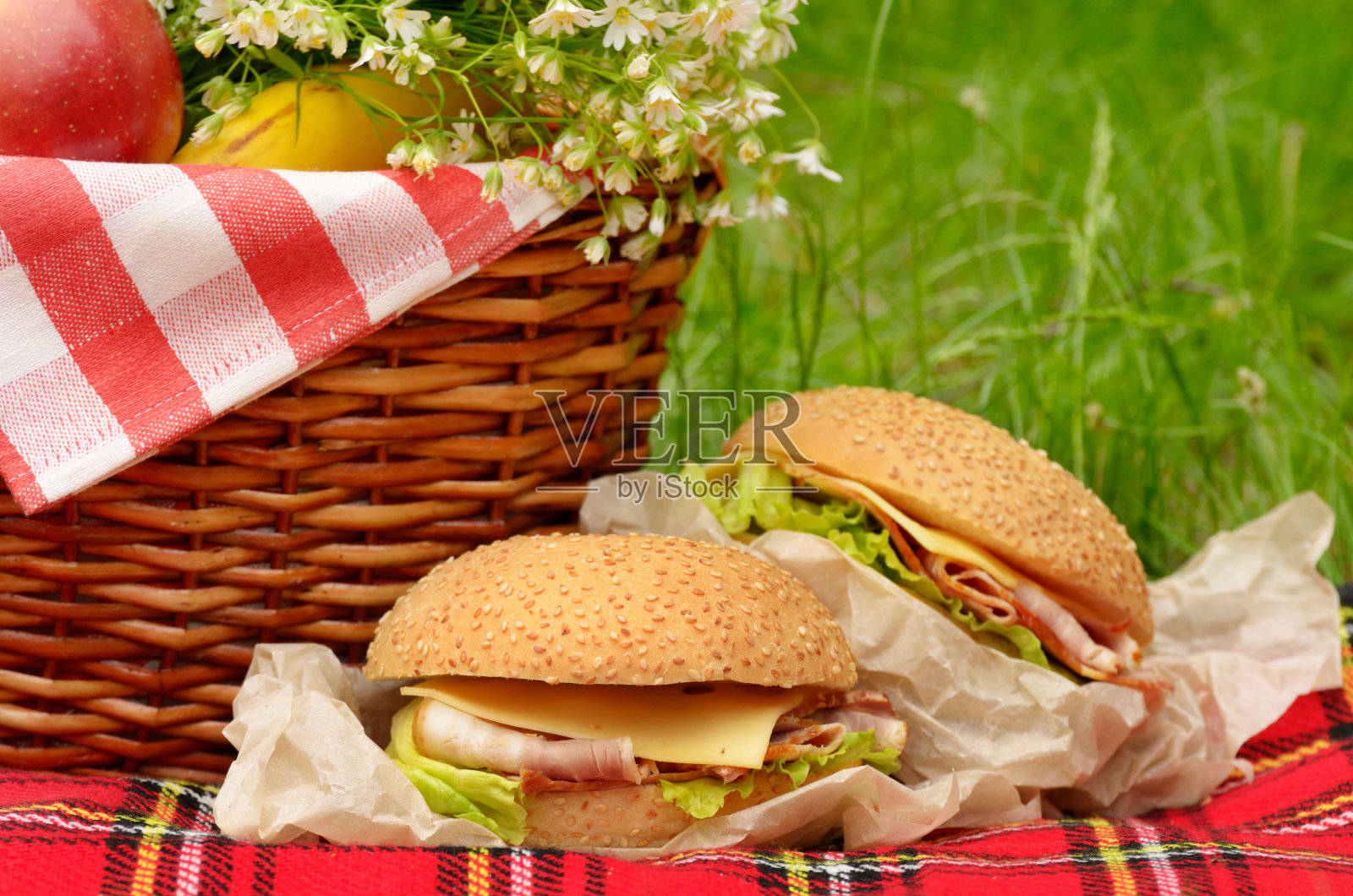 野餐篮照片摄影图片