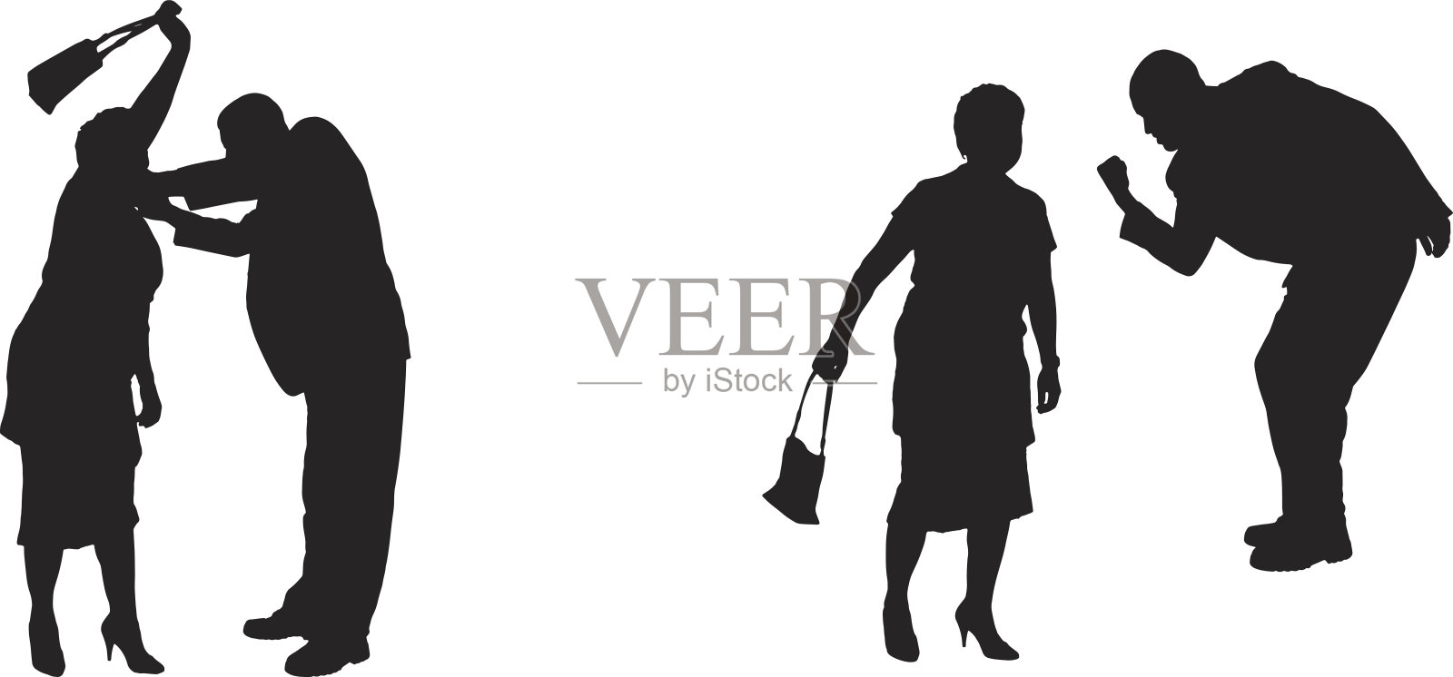 矢量剪影的人。设计元素图片