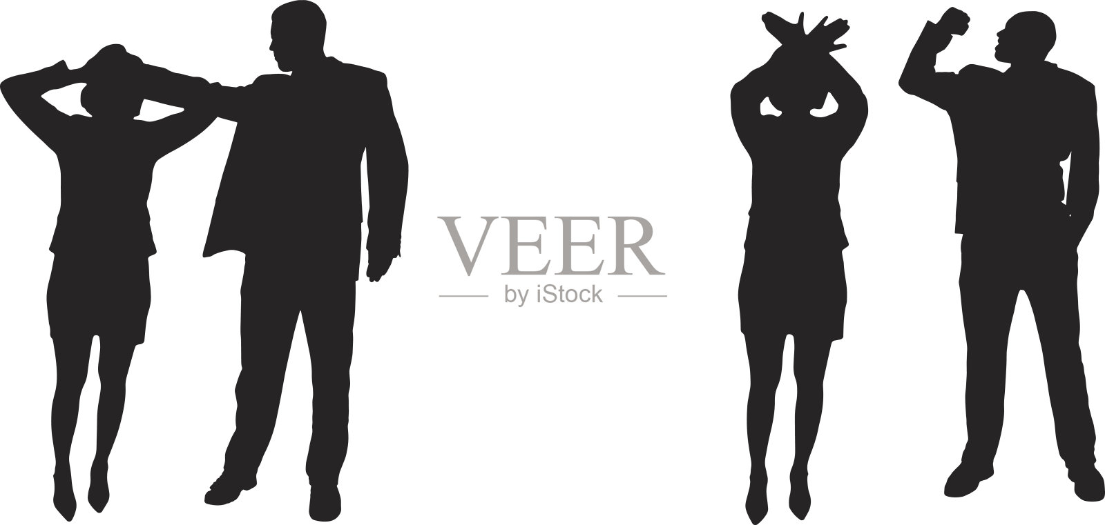 矢量剪影的人。设计元素图片