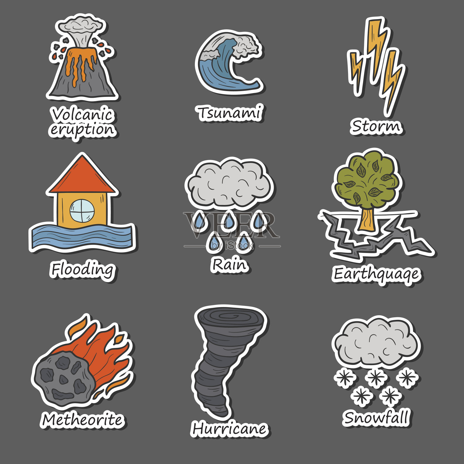 自然灾害的对象插画图片素材