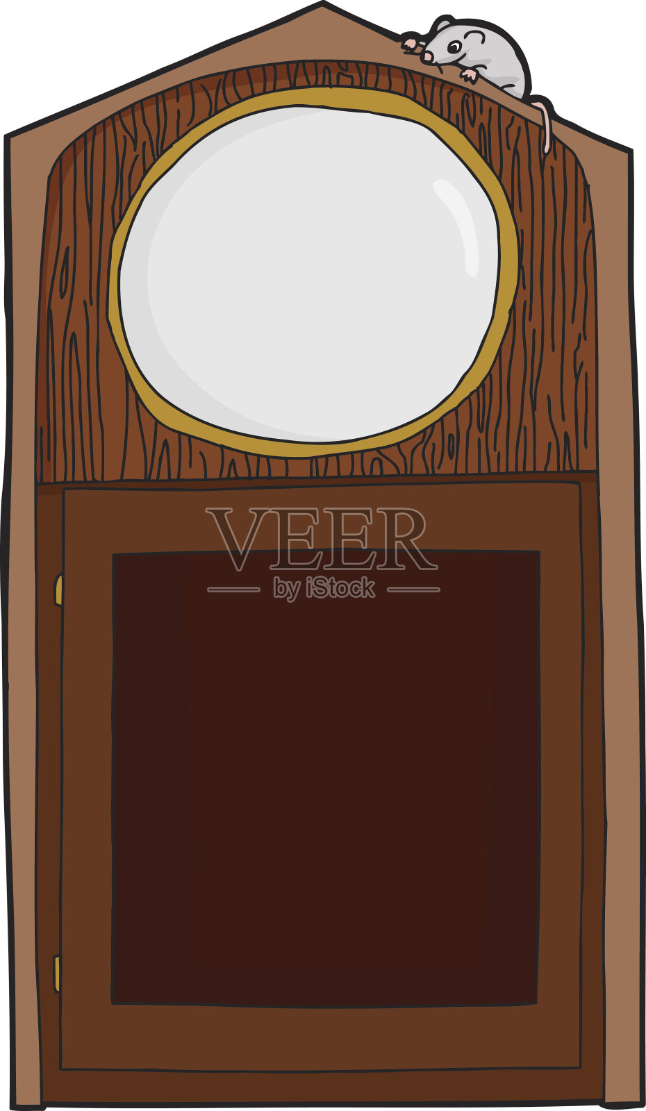 带鼠标的空时钟插画图片素材