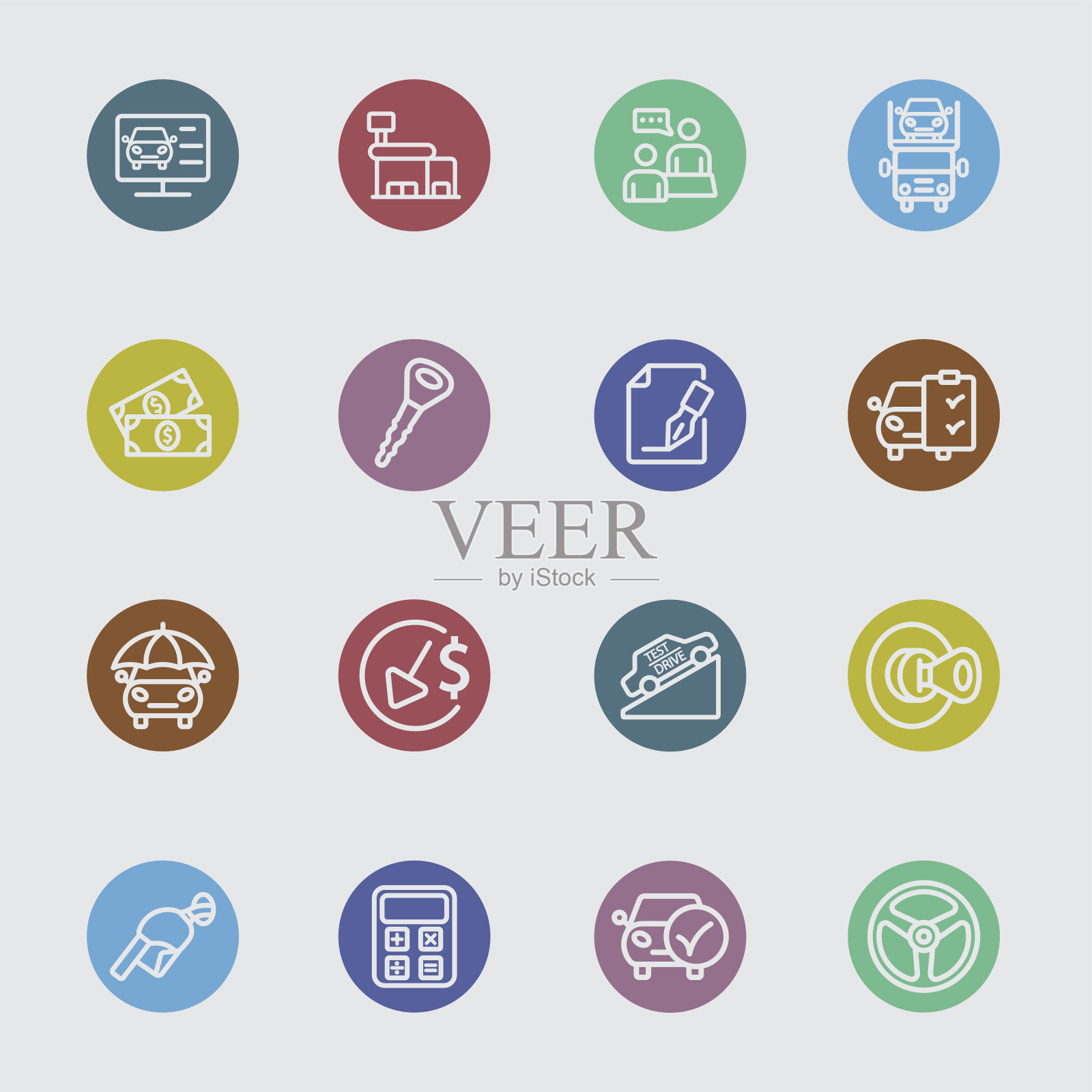 汽车经销商颜色圈线图标图标素材