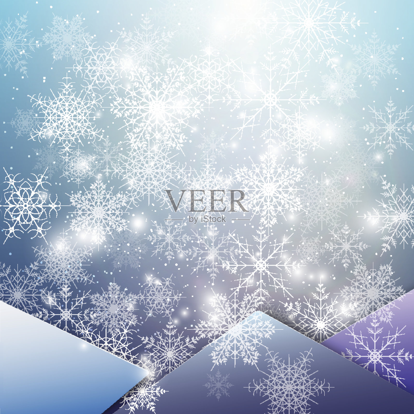 冬天的背景与雪花。摘要冬季设计与网站模板，插画图片素材