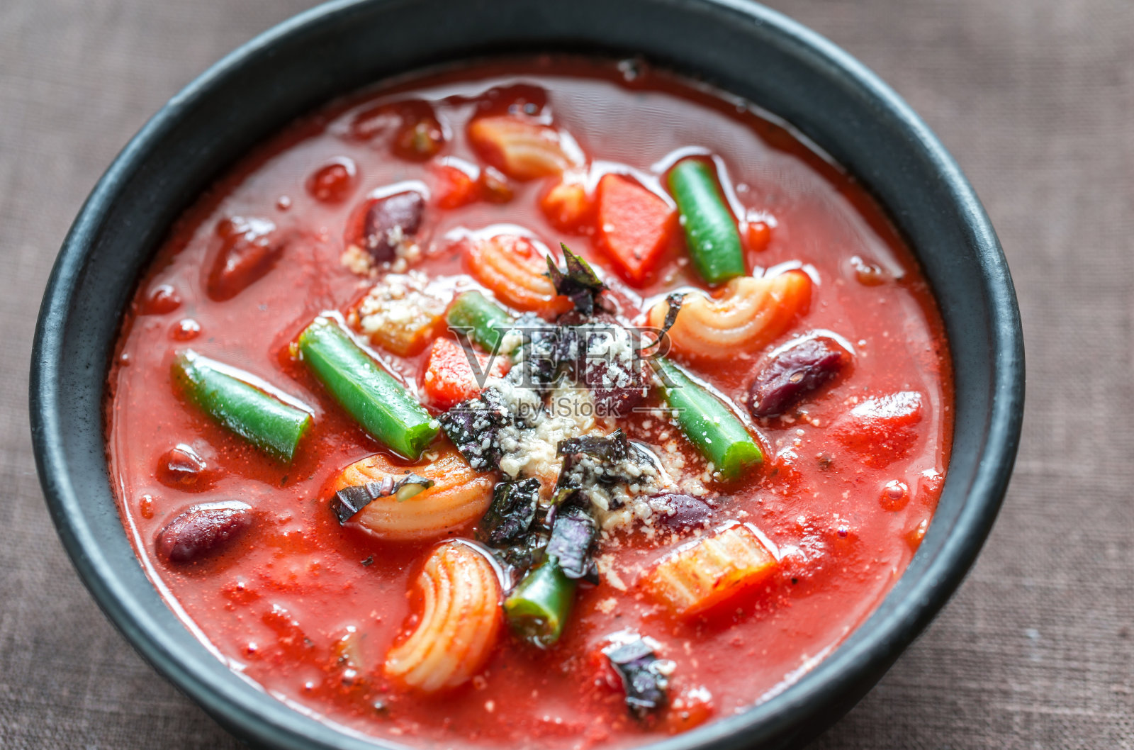 一份意大利蔬菜汤照片摄影图片