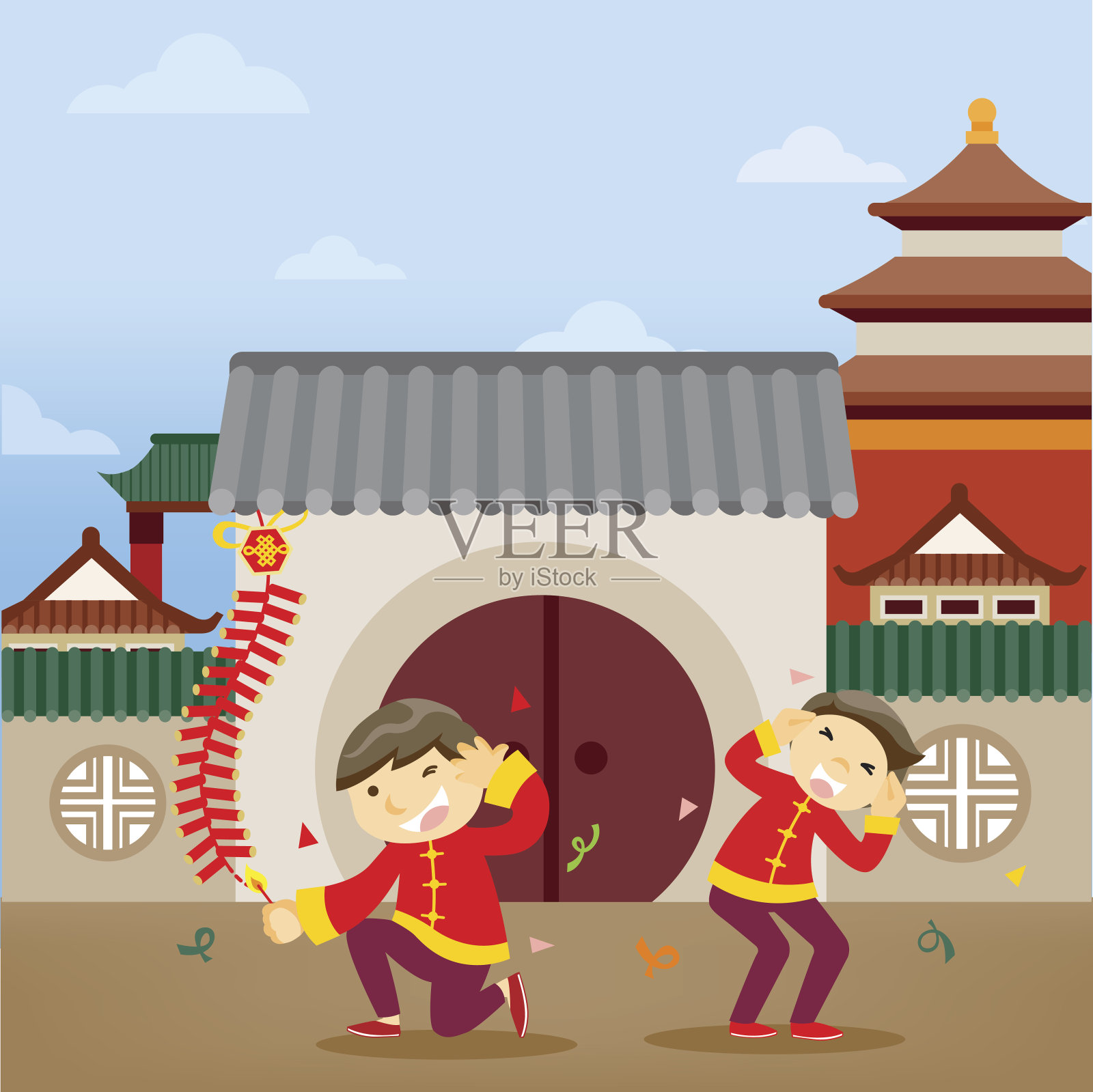 中国新年贺卡插画图片素材