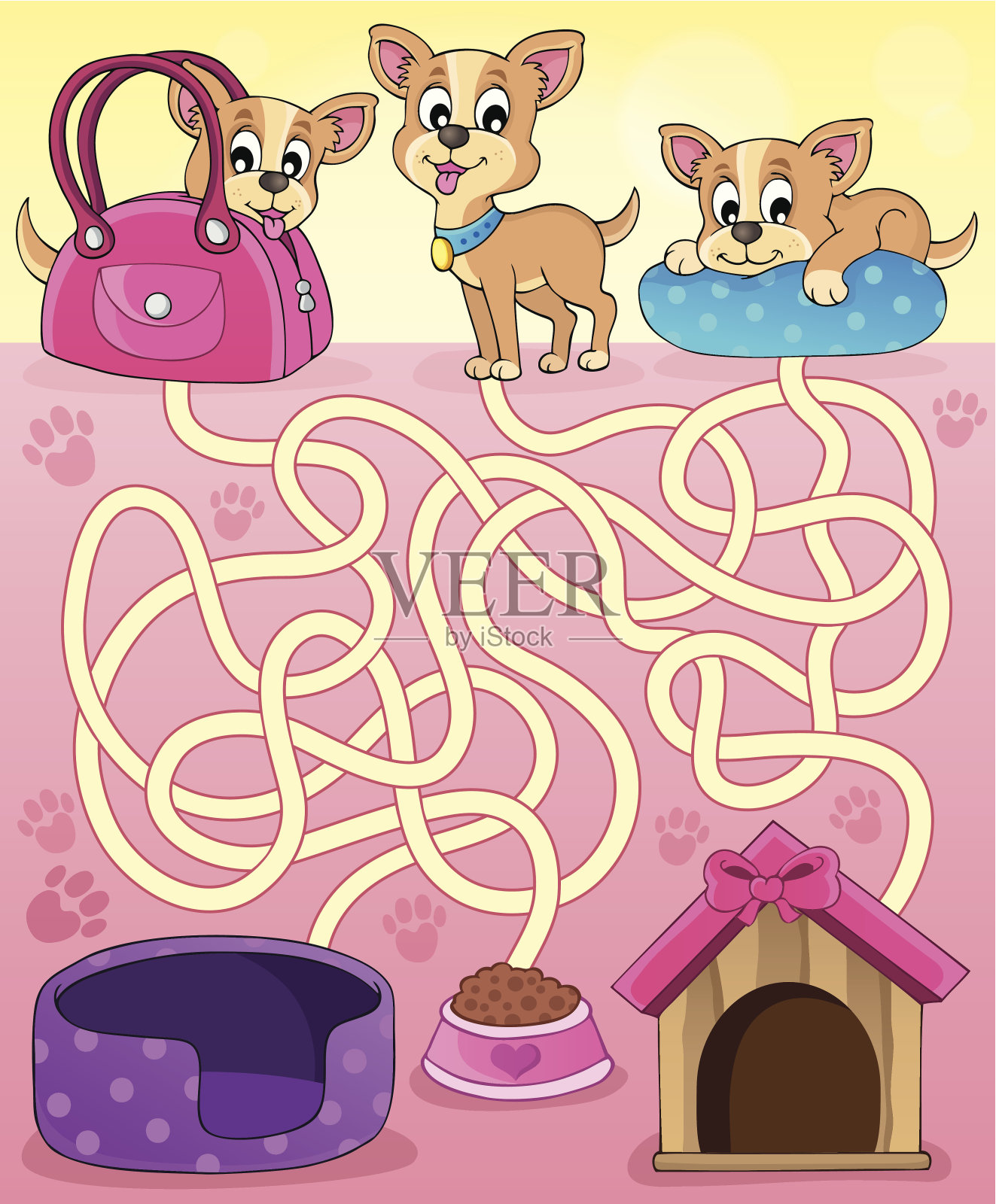 狗狗迷宫13插画图片素材