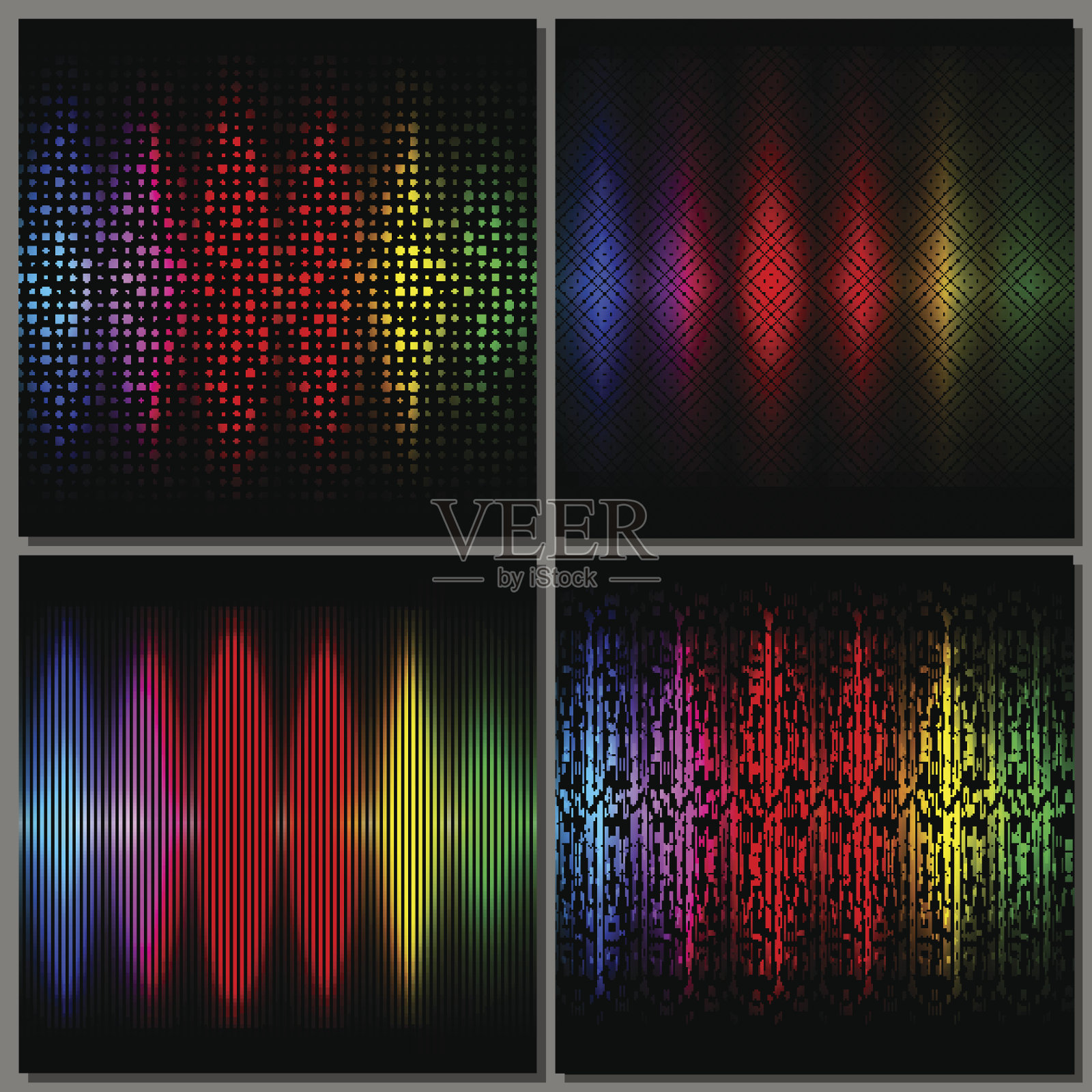 一组四个抽象背景。设计模板素材