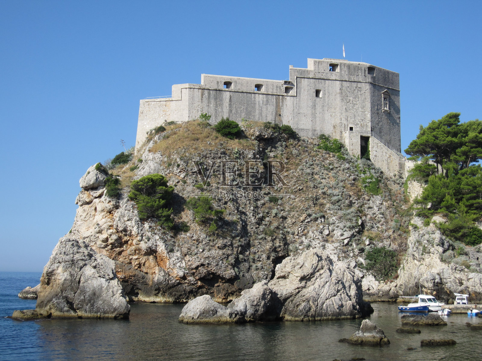 克罗地亚杜布罗夫尼克的圣劳伦斯城堡。照片摄影图片