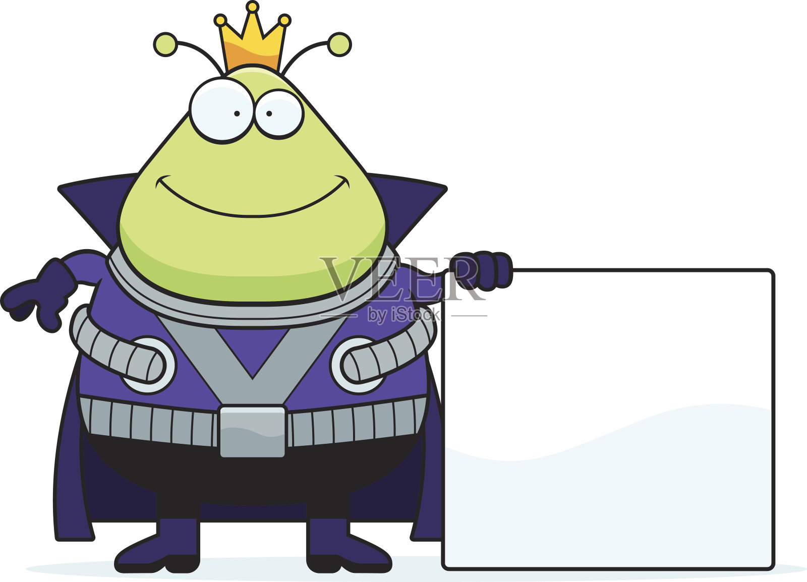 卡通火星人王标志插画图片素材