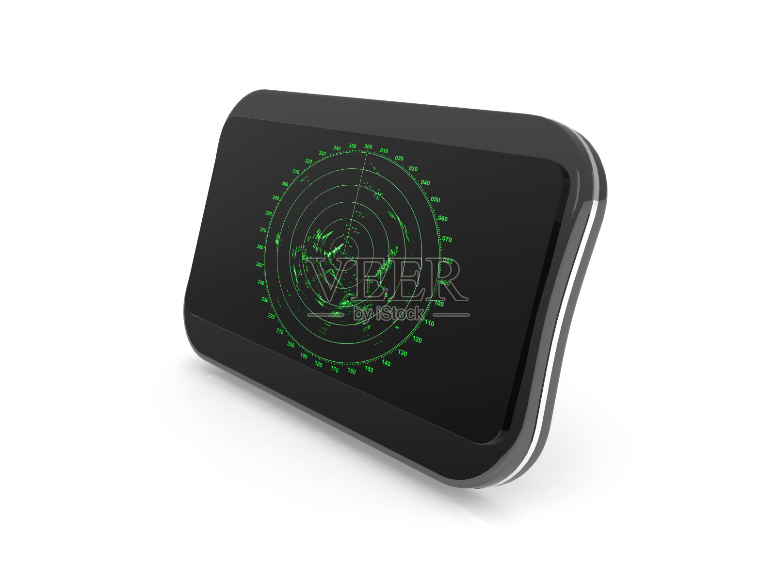 新的黑色闪光数字导航仪孤立在白色照片摄影图片