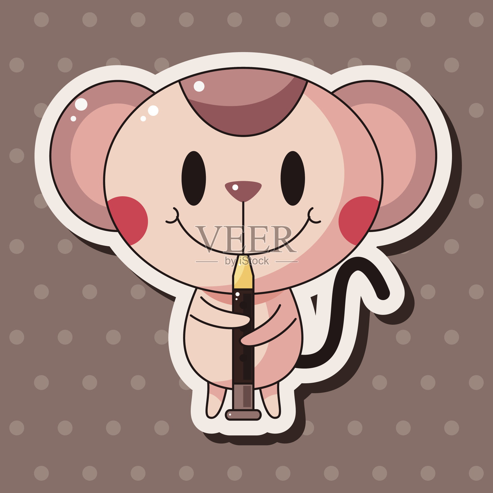 动物鼠标演奏乐器卡通主题元素设计元素图片